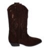Botas altas camperas de tacón bajo elegantes para mujer marrones M4751