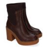 Botines de tacón y plataforma elegantes para mujer color marrón MP35-5