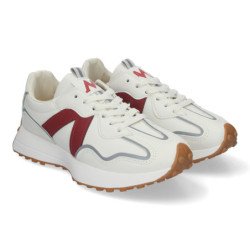 Zapatillas estilo sneakers casuales para mujer color burdeos N-2117