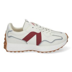 Zapatillas estilo sneakers casuales para mujer color burdeos N-2117