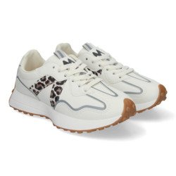Zapatillas estilo sneakers casuales para mujer color leopardo N-2117