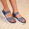 Sandalias planas cómodas para mujer color azul NS-5150