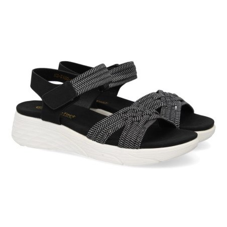 Sandalias planas cómodas para mujer color negro NS-5150