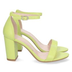 Sandalias de tacón cómodo fiesta mujer color amarillo P-6398