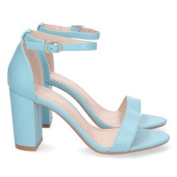 Sandalias de tacón cómodo fiesta mujer color azul P-6398