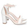 Sandalias de tacón cómodo fiesta mujer color blanco P-6398