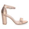 Sandalias de tacón cómodo fiesta mujer color champán P-6398