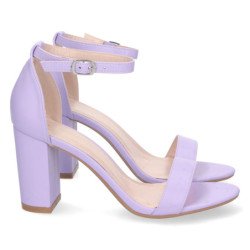 Sandalias de tacón cómodo fiesta mujer color lila P-6398