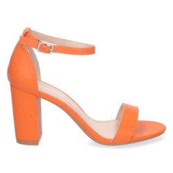 Sandalias de tacón cómodo fiesta mujer color naranja P-6398