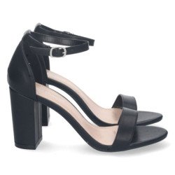 Sandalias de tacón cómodo fiesta mujer color negro P-6398