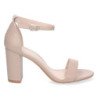 Sandalias de tacón cómodo fiesta mujer color nude P-6398