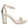Sandalias doradas de tacón cómodo fiesta mujer P-6398