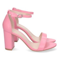 Sandalias de tacón cómodo fiesta mujer color rosa P-6398