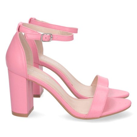 Sandalias de tacón cómodo fiesta mujer color rosa P-6398