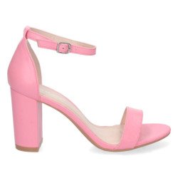 Sandalias de tacón cómodo fiesta mujer color rosa P-6398