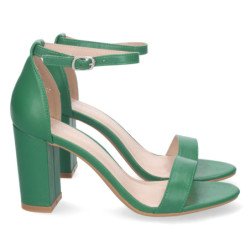 Sandalias de tacón cómodo fiesta mujer color verde P-6398