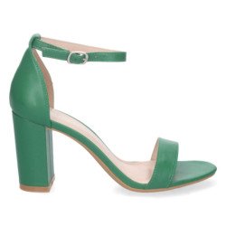 Sandalias de tacón cómodo fiesta mujer color verde P-6398
