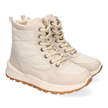 Botas planas de nieve acolchadas para mujer color beige PP-19