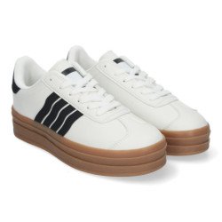 Zapatillas planas cómodas con plataforma para mujer blanco RA90059