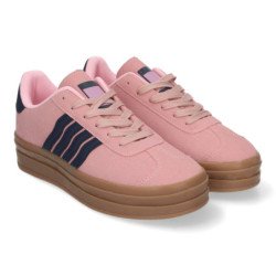 Zapatillas planas cómodas con plataforma para mujer rosa RA90059