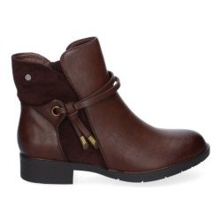 Botines tacón bajo cómodos elegantes correa para mujer color marrón RD817