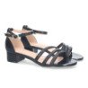Sandalias de tacón bajo cómodo para fiesta mujer negro RG773