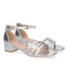 Sandalias de tacón bajo cómodo para fiesta color plata mujer RG773