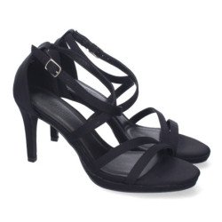 Sandalias de tacón medio de vestir para mujer color negro S-2383