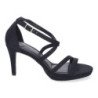 Sandalias de tacón medio de vestir para mujer color negro S-2383