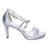 Sandalias plateadas de tacón medio de vestir para mujer S-2383
