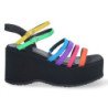 Sandalias de plataforma tiras colores mujer color negro S-2387