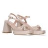 Sandalias de fiesta tacón ancho cómodo mujer color beige S-2400