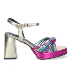 Sandalias de tacón ancho cómodo multicolor para fiesta mujer