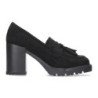 Mocasines de tacón medio mujer color negro S-2497