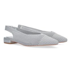 Zapatos plateados planos cómodos salón para mujer S-3192