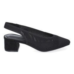 Zapatos de vestir tacón comodo malla para mujer color negro S-3195