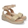 Sandalias de plataforma doradas en yute para mujer SX-3Q48