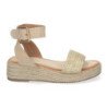 Sandalias de plataforma doradas en yute para mujer SX-3Q48
