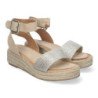 Sandalias de plataforma plateadas en yute para mujer SX-3Q48