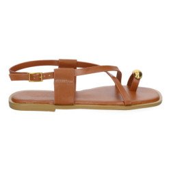 Sandalias planas para mujer cómodas color camel TC-1U1