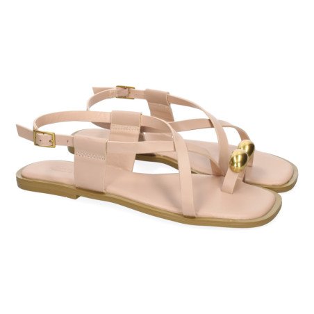 Sandalias planas para mujer cómodas color kaki TC-1U1