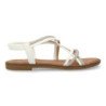 Sandalias planas cómodas mujer tiras color blanco TF2509