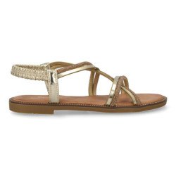 Sandalias planas cómodas mujer tiras doradas TF2509