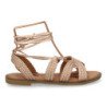 Sandalias planas comódas tiras al tobillo para mujer color champan TF2517