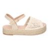 Sandalias planas en yute pala trenzada abierta para mujer beige TF2638