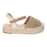 Sandalias planas en yute pala trenzada abierta para mujer kaki TF2638