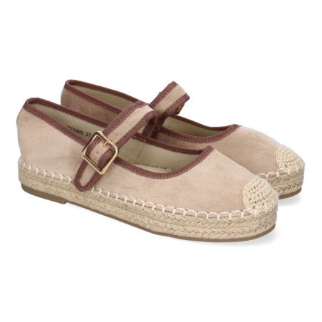 Bailarinas estilo alpargatas en yute para mujer color kaki TF2909