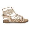 Sandalias planas cómodas lazos trenzados para mujer color beige TF3107