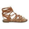 Sandalias planas cómodas lazos trenzados para mujer color camel TF3107