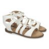 Sandalias planas cómodas elegantes cierre con cordones para mujer color blanco TF3110